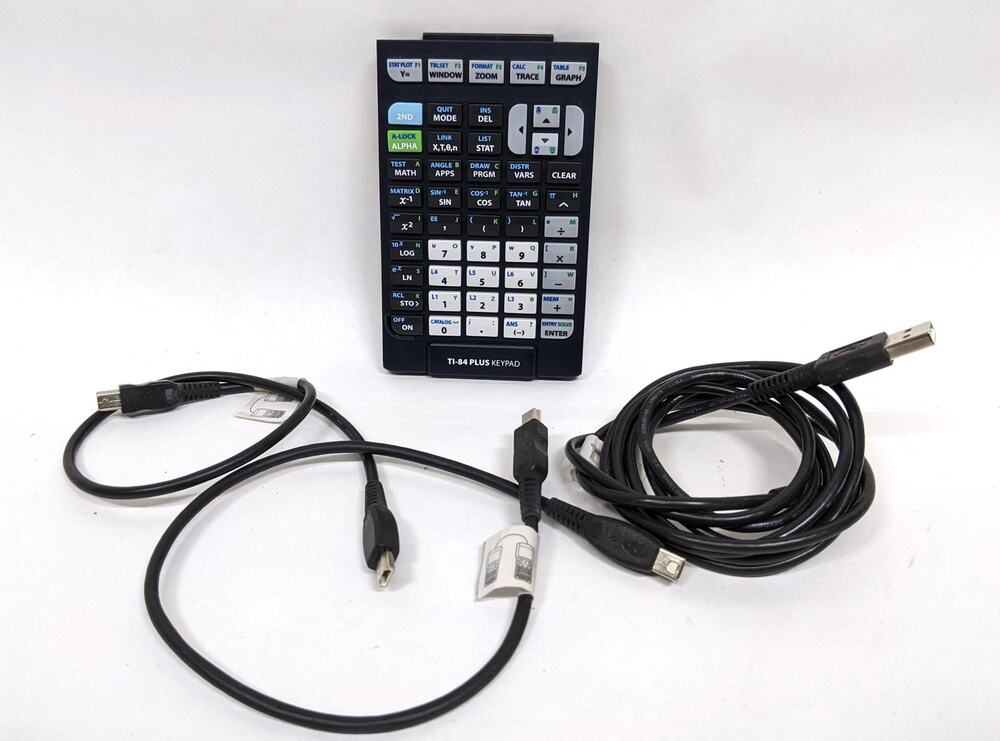 TI-84 Plus Keypad and authentic TI device to device and computer sync cables